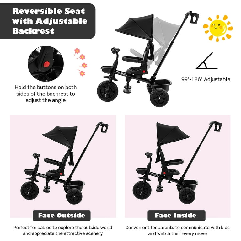 Baby trike with parent handle sale
