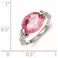 thumbnail image 3 of Sterling Silver Pink And Clear Cz Ring (Size 8) Made In China qr1398-8, 3 of 5