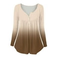 thumbnail image 4 of MSJUHEG Womens Tops Womens Long Sleeve Tops Womens Fashion Top Long Sleeve Casual Print Button Long Sleeve Top T Shirt Womens Fall Tops Khaki L, 4 of 4