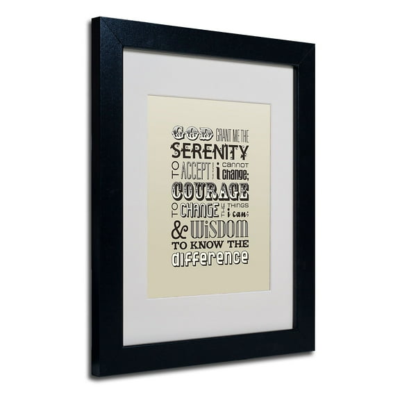 Trademark Fine Art "Serenity Prayer II" Canvas Art by Megan Romo, Black Frame