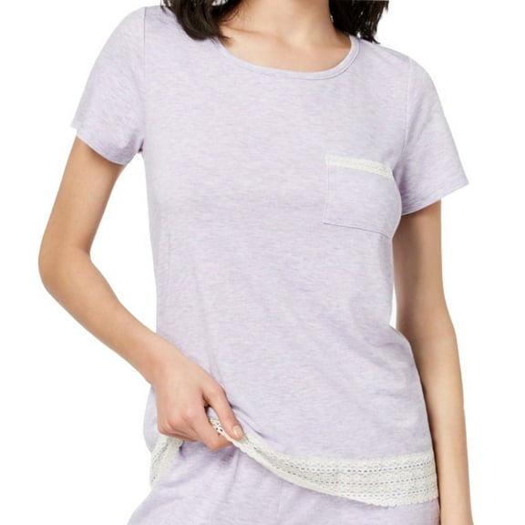 Alfani Womens Lace Trimmed Knit Top,Amethyst Hthr,XXX-Large