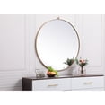 thumbnail image 3 of Metal frame round mirror with decorative hook 39 inch in Brass, 3 of 5