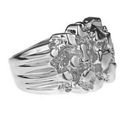 Real 925 Sterling Silver Nugget Ring Heavy Solid Hip Hop Ring For Men Size 10