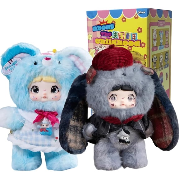Nommi About The Childhood Series Plush Blind Box (1 of 7 Possible Styles) Cute Figures Collectible Toys Birthday Gifts (1PC Blind Box)