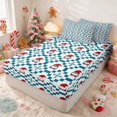 thumbnail image 3 of Manfei Santa Zipper Twin Comforter Sets with Fitted Sheet and 2 Pillowcases Holiday Zipper Bedding Set, Purple Gold, Xmas Reversible, 3 of 7