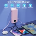 thumbnail image 4 of Banco de energía APHUWJ 33800 mAh USB C con cables y enchufe integrados, 4 of 7