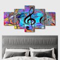 thumbnail image 4 of TISHIRON 5PCS Framed Canvas Wall Art Set,60"x32" Abstract Colorful Music Notes and Clef Canvas Art Decor, 4 of 7
