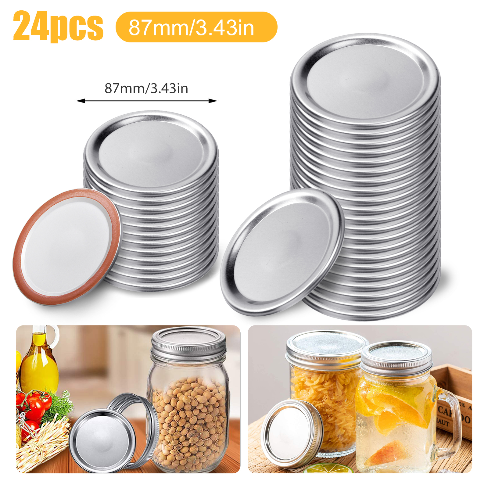 Canning Lids, EEEkit 24/48Pcs Wide/Regular Mouth Lids for Mason Jar