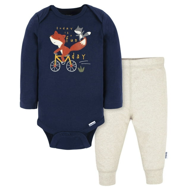 Gerber Essentials Set pañalero manga larga y pantalón para niño 3 meses