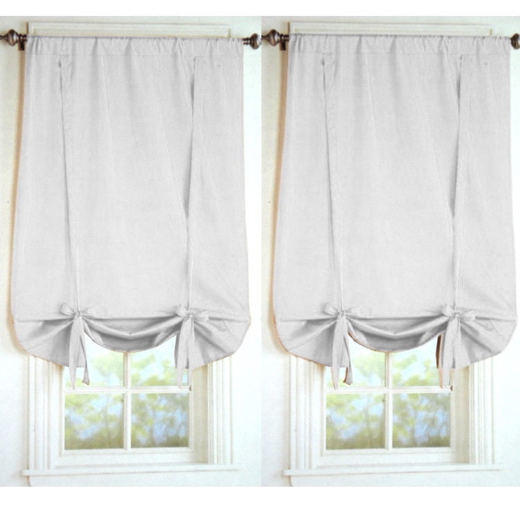 White Window Curtain Tie up Pullup Curtain 31"*55"