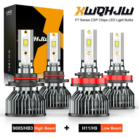 For Peterbilt 579 389 4x LED Headlight Hi/Low Beam Bulbs Kit 6000K White Combo
