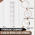 thumbnail image 6 of SUNCROWN Metal Garage Cabinets with Wheels,74" Rolling Storage Cabinet  and Shelves, Tall Tool Cabinet with Locking Doors for Garage,Home Office,Warehouse(White), 6 of 14