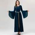 thumbnail image 6 of Halloween Costumes for Women 2025 Crew Neck Bell Long Sleeve Maxi Dress Medieval Steampunk Cosplay Dresses, 6 of 8