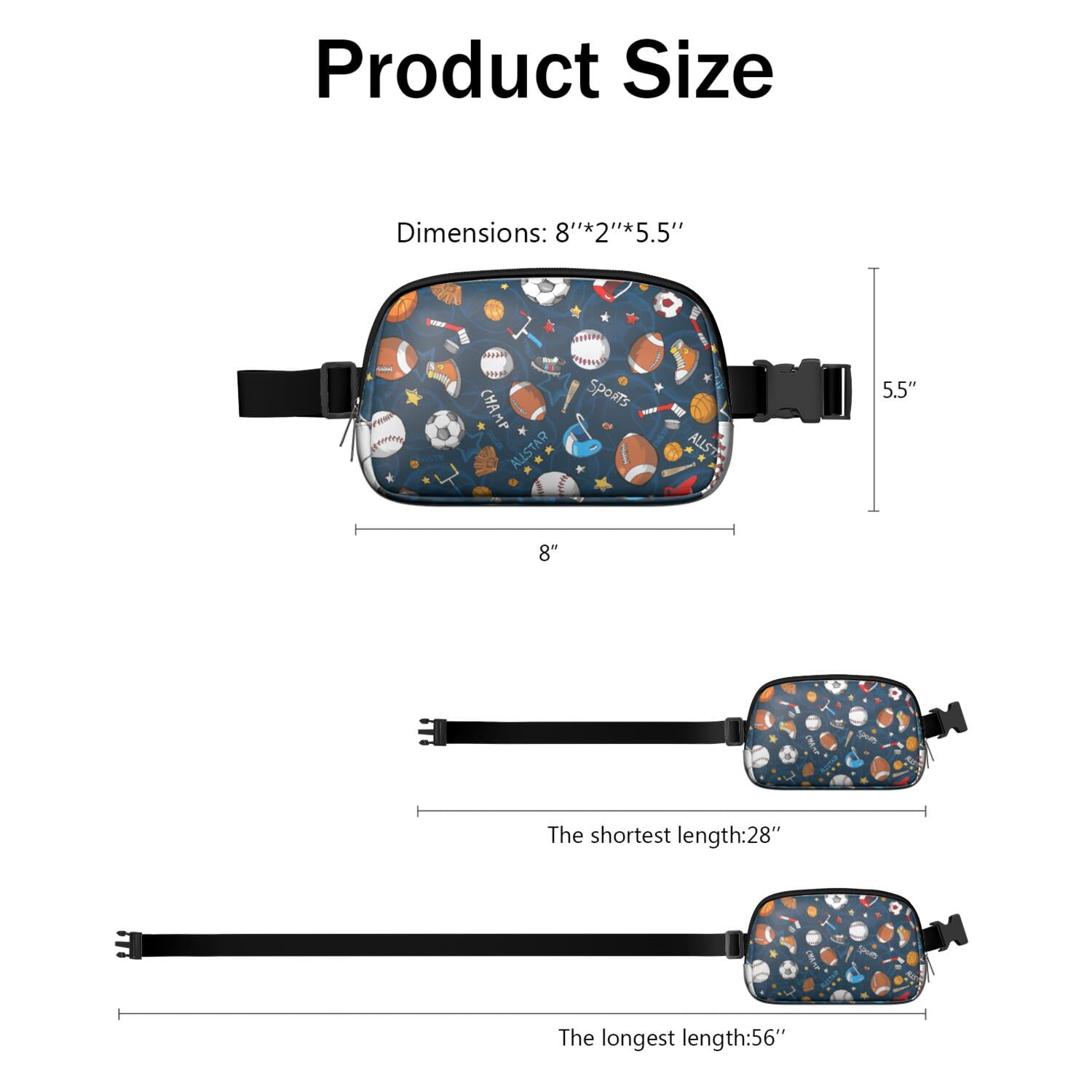 Training Day Sports Fanny Pack – Football, Baseball & Soccer Waist Bag for Game-Ready Kids & Teens