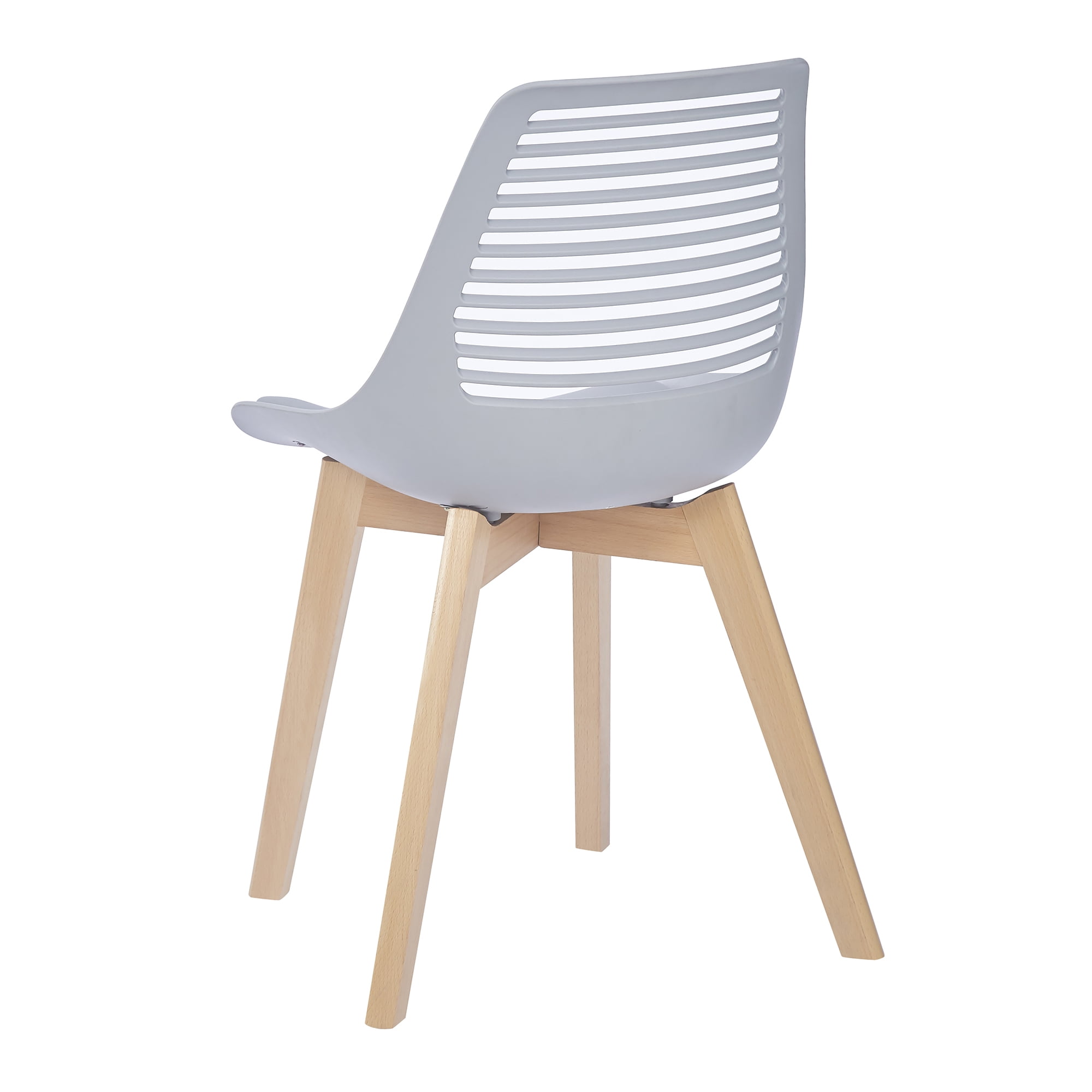 Lowestbest Modern Dining Chair Arm Side Chair with Wooden Legs, Patio Plastic Shell Arm Chair for Dining Room Living Room, Set of 2, Gray Lowestbest Modern Dining Chair Arm Side Chair with Wooden Legs, Patio Plastic Shell Arm Chair for Dining Room Living Room, Set of 2, Gray