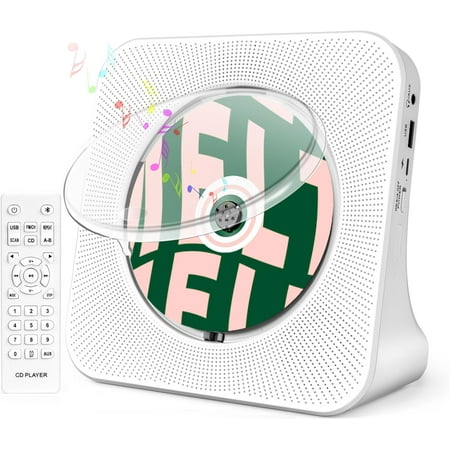 SONGAUN Portable CD Player for Home, ROADOM CD Players with Speakers, CD Player for Kids, Combo with Bluetooth/FM Radio/Stereo Sound/Remote Control/USB Drive/AUX/Timer/Repeat