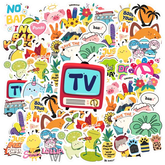 35pcs-70pcs Cute Animal Stickers Space Children Stickers Cartoon Kids Stickers for Phone Laptop Guitar
