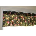 thumbnail image 3 of Cotton Window Valance Floral Print 58 Inch Wide Vintage Floral Large Roses Black, 3 of 4