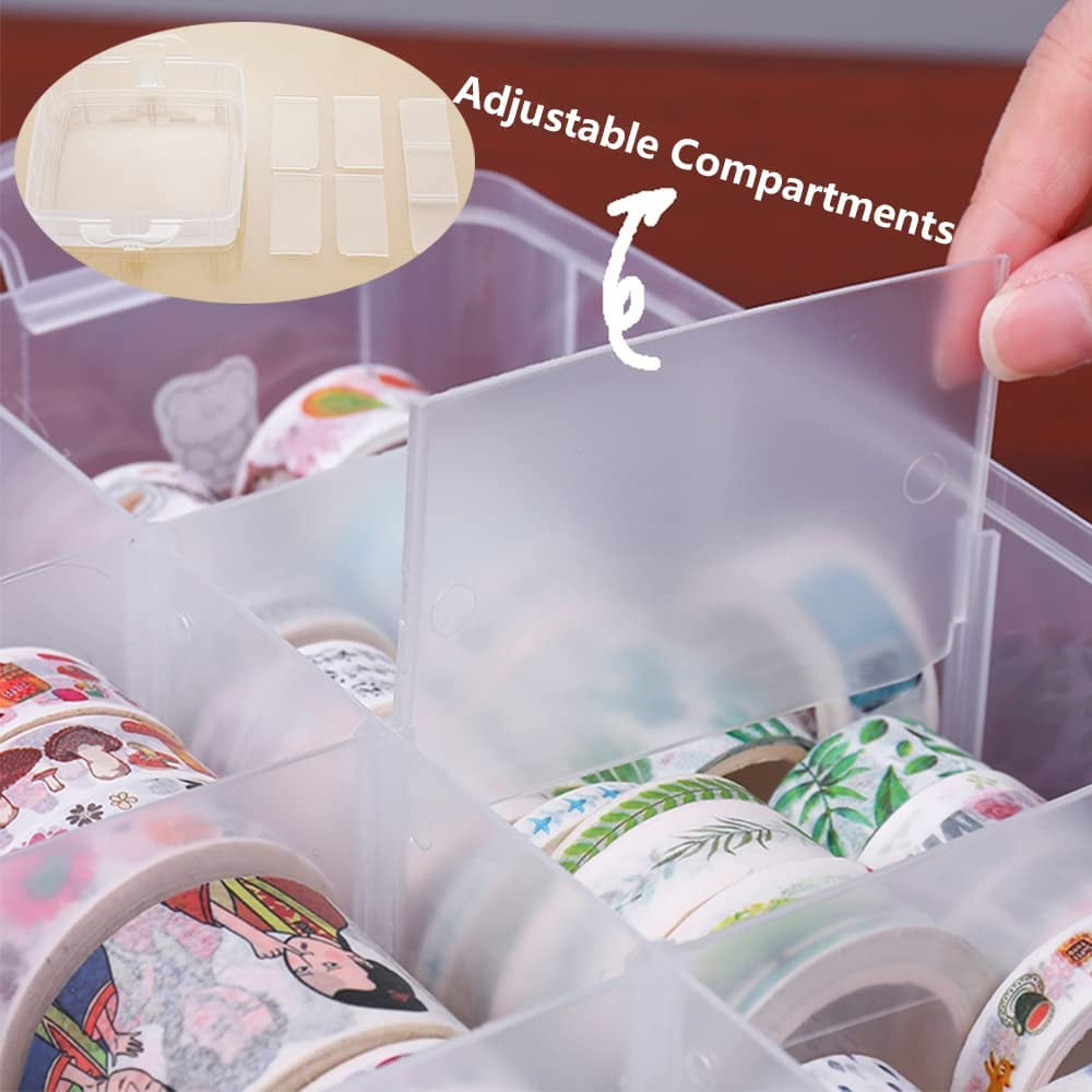 Compartment Storage Box 72 Grids Acrylic Organizer Box with 3 Drawers  Storage Containers Transparent Organizer Box for Crafts Art Supply Diamond  Painting Nail Tip Bead Earring Ring