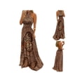 thumbnail image 5 of KOMOO Women Bohemian Long Dress Leopard Butterfly Backless Halter Dress High Elastic Waist Dress, 5 of 8