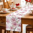 thumbnail image 5 of Pink Flowers Table Runner 72 Inches, Spring Watercolor Botanical Floral Leaf Plant Bed Runner Dresser Scarves Tabletop for Indoor Outdoor Parties/Ceremony/Banquet, 14" x 72", 5 of 9
