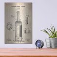 thumbnail image 4 of Luxe Metal Art 'Bottle Blueprint Patent Parchment' Metal Wall Art, 12"x16", 4 of 9