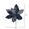 thumbnail image 2 of Vickerman 17" Artificial Pewter Poinsettia Christmas Stem, 12" Flower, 3 per bag, 2 of 2