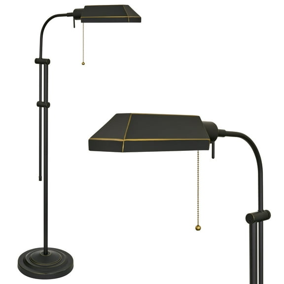 Kira Home Prescott 58" Adjustable Standing Pharmacy Floor Lamp, Includes 6W LED Bulb, Pivot Head for Hobby/Precise Task