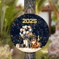 thumbnail image 4 of Happy New Year Boxer Welcome 2025 Balloon Firework Party Round Wood Sign Boxers Dog Lover Gifts Idea Hanging Wall Home Decor - 01014, 4 of 5