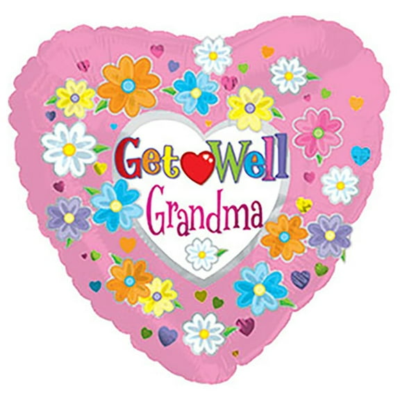 17 inch Get Well Grandma Foil Mylar Balloon - Party Supplies Decorations