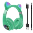 thumbnail image 1 of Cateissary Auriculares con orejas de gato con micrófono Bluetooth 5,0, auriculares inalámbricos con cancelación de ruido RGB, Gamer, adultos, niños y Cables de audio/vídeo No.04, 1 of 8