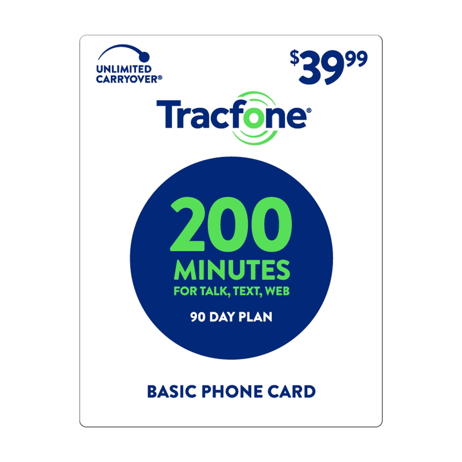 TracFone 39.99 Basic Phone 200 Minutes Plan ePIN Top Up (Email