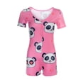 thumbnail image 3 of Combinaisons à Col en V pour Femmes à Manches Courtes, Justaucorps, Pyjama, Combinaisons Mode, Tenue de Nuit d'Été, 3 of 4