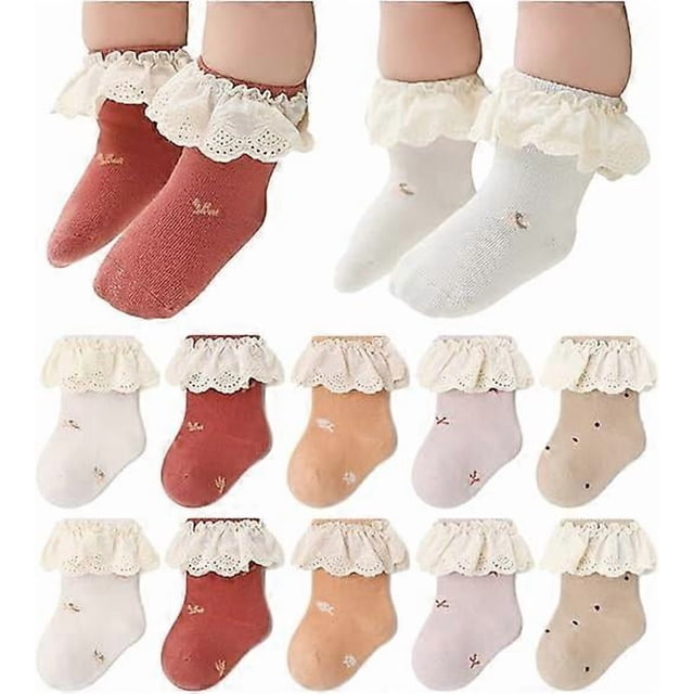 5pairs Newborn Baby-girls Socks and Bow Infant Toddler Ankle Socks 0-6M