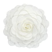Fennco Styles Eva's Flower Garden Decorative Throw Pillow with Insert - 16 inches Round (Ivory, 16" Case Insert)