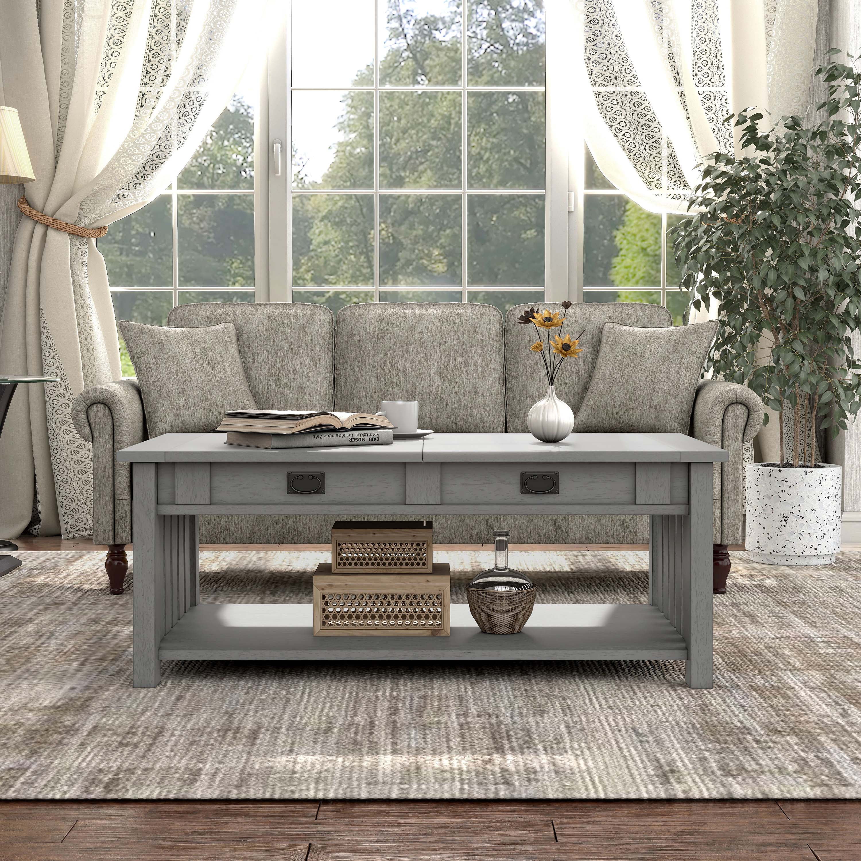 Furniture of America Carl Lift-Top Wood Antique Gray Coffee Table