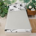 thumbnail image 4 of Erosebridal Gray Magnolia Zipper Twin Comforter Sets with Fitted Sheet and 2 Pillowcases for Girls, Watercolor Floral Plant Zipper Bedding Set, Gray Reversible, 4pcs, 4 of 7