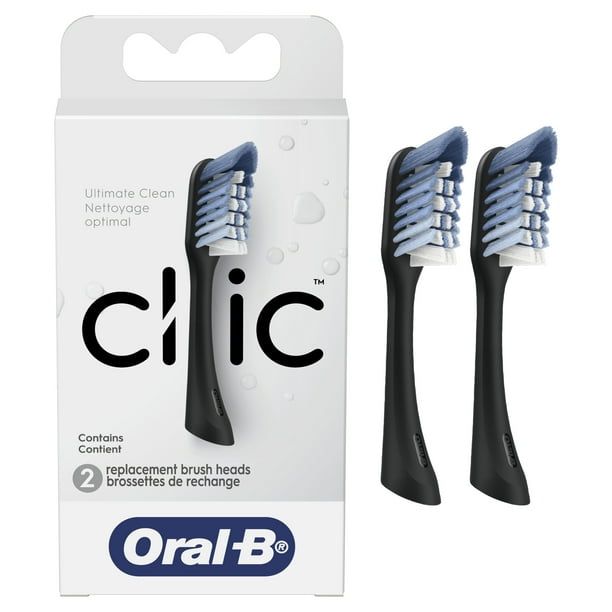 OralB Clic Toothbrush Replacement Brush Heads, Black, 2 ct Walmart