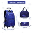 thumbnail image 4 of IvyH Rolling Backpack 3pcs Wheeled Backpack Lightweight Waterproof Schoolbag Set with Lunch Bag Pen Case,Dark Blue, 4 of 6