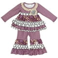 thumbnail image 2 of Dash of Glitter Girls Stripe Long Sleeve Top and Bell Bottom Pants 2-piece Outfit, Sizes 2T-14/16, 2 of 2