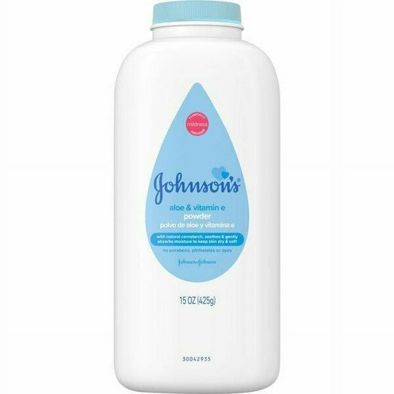 Johnson's Baby Powder, Soothing Aloe & Vitamin E, 15 oz (6 pack) (Bundle)