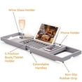 thumbnail image 6 of Bathtub Caddy with Extendable Sides, Wine Glass Holder, Book Stand and Phone Tray, 6 of 8