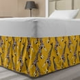 thumbnail image 1 of Giraffe Bed Skirt, Ornamental Animal with Patterns on Yellow Color with Swirls, Elastic Bedskirt Dust Ruffle Wrap Around for Bedding Decor, 4 Sizes, Multicolor, by Ambesonne, 1 of 2