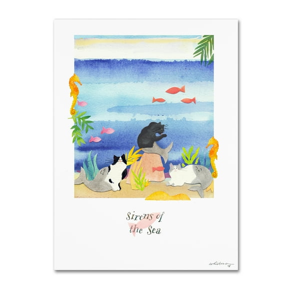Trademark Fine Art 'The Cat Mermaids' Canvas Art by Whiskers Studio