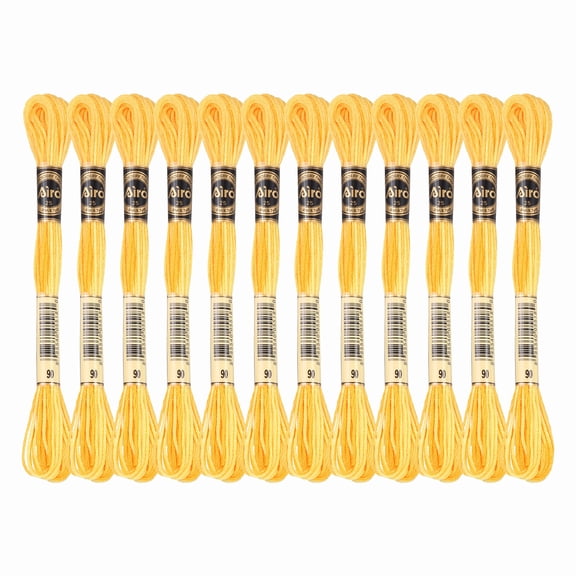 Uxcell 12 Skeins Embroidery Floss, Polyester Embroidery Threads Yellow