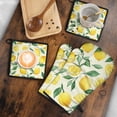 thumbnail image 5 of Lemon Kitchen Oven Mitt and Pot Holder Sets 4 Pcs for Baking, Cooking and Grilling, Heat Resistant Up To 392 °F, 5 of 7