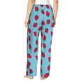 thumbnail image 3 of Naloa Strawberries Print Women’s Ultra-Soft Comfy Pajama Lounge Pants with Pockets & Drawstring, 3 of 8