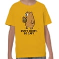 thumbnail image 2 of Smartprints Youth's Capybara - Don'T Worry Be Capy T-Shirt Gold, Cotton, XS, 2 of 4