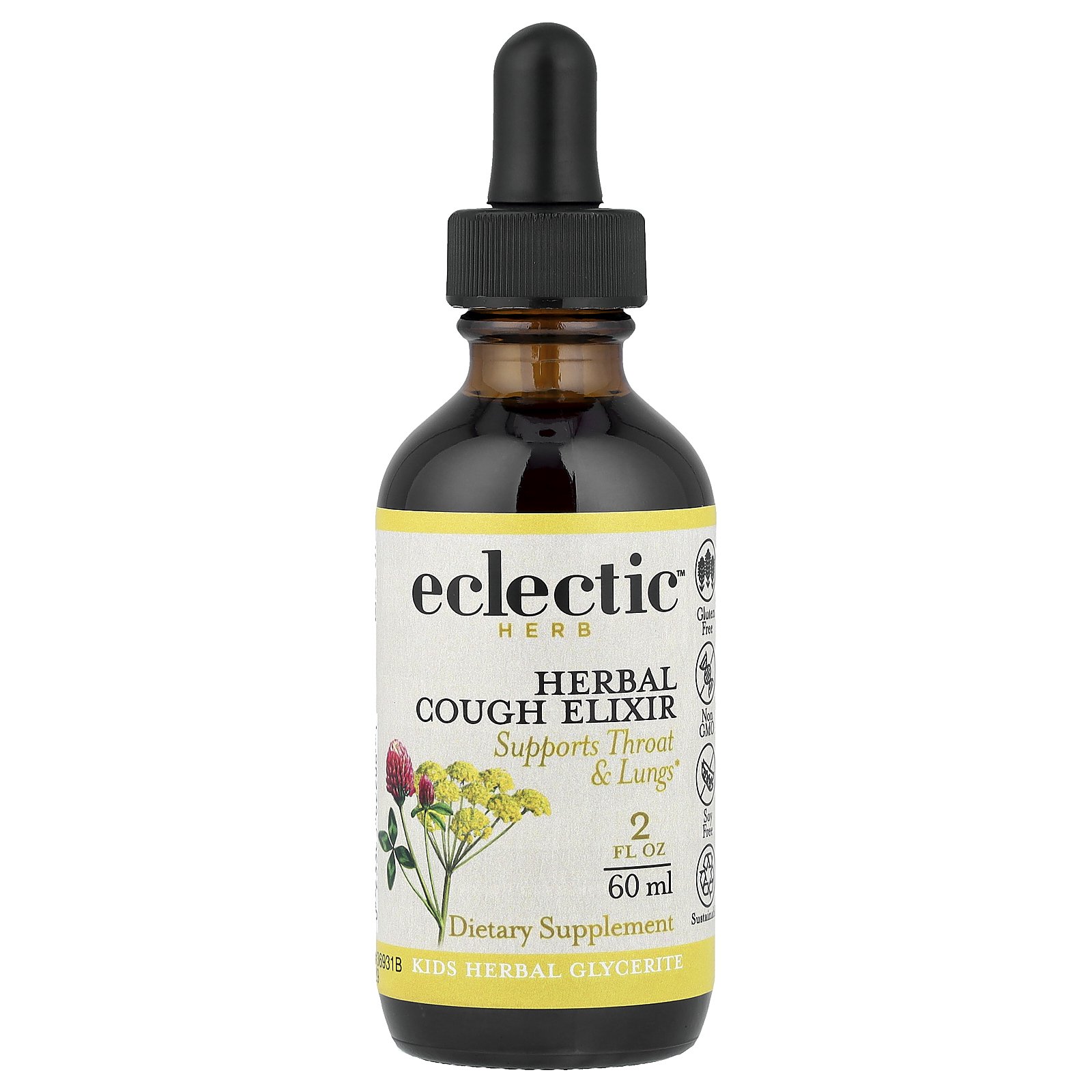 Eclectic Herb Kids Herbal Glycerite, Herbal Cough Elixir, 2 fl oz (60 ml)