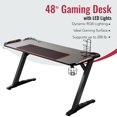 thumbnail image 1 of Bestco 48" Gaming Table Z Shaped Gaming Desk w LED Lights & Large Mouse Pad, Black, 1 of 12